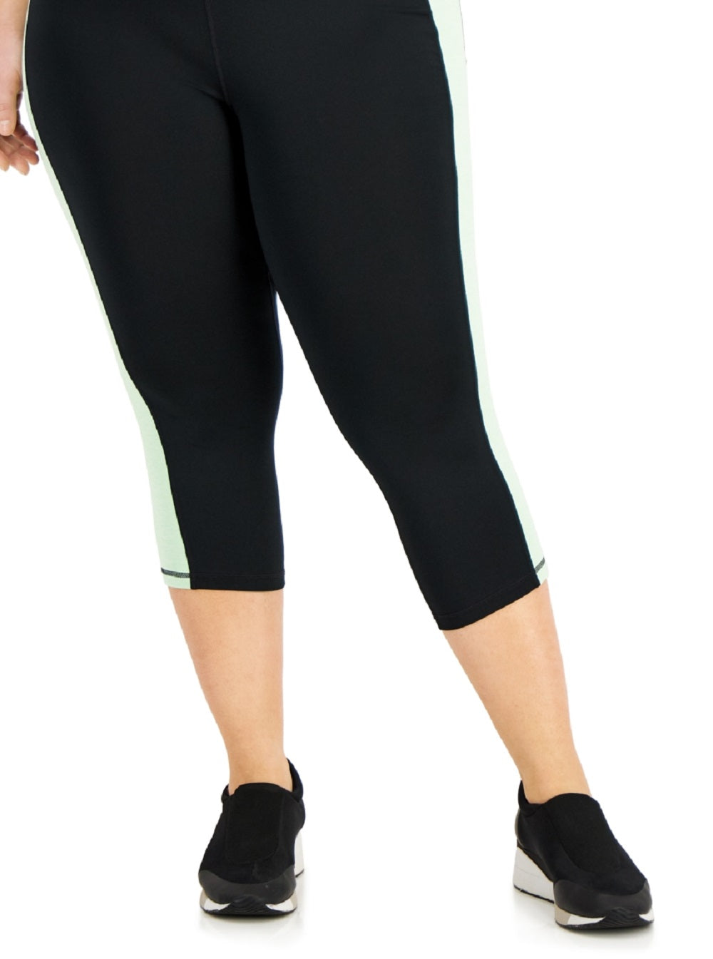 ID Ideology Women's Colorblocked Capri Leggings Green Size 1X