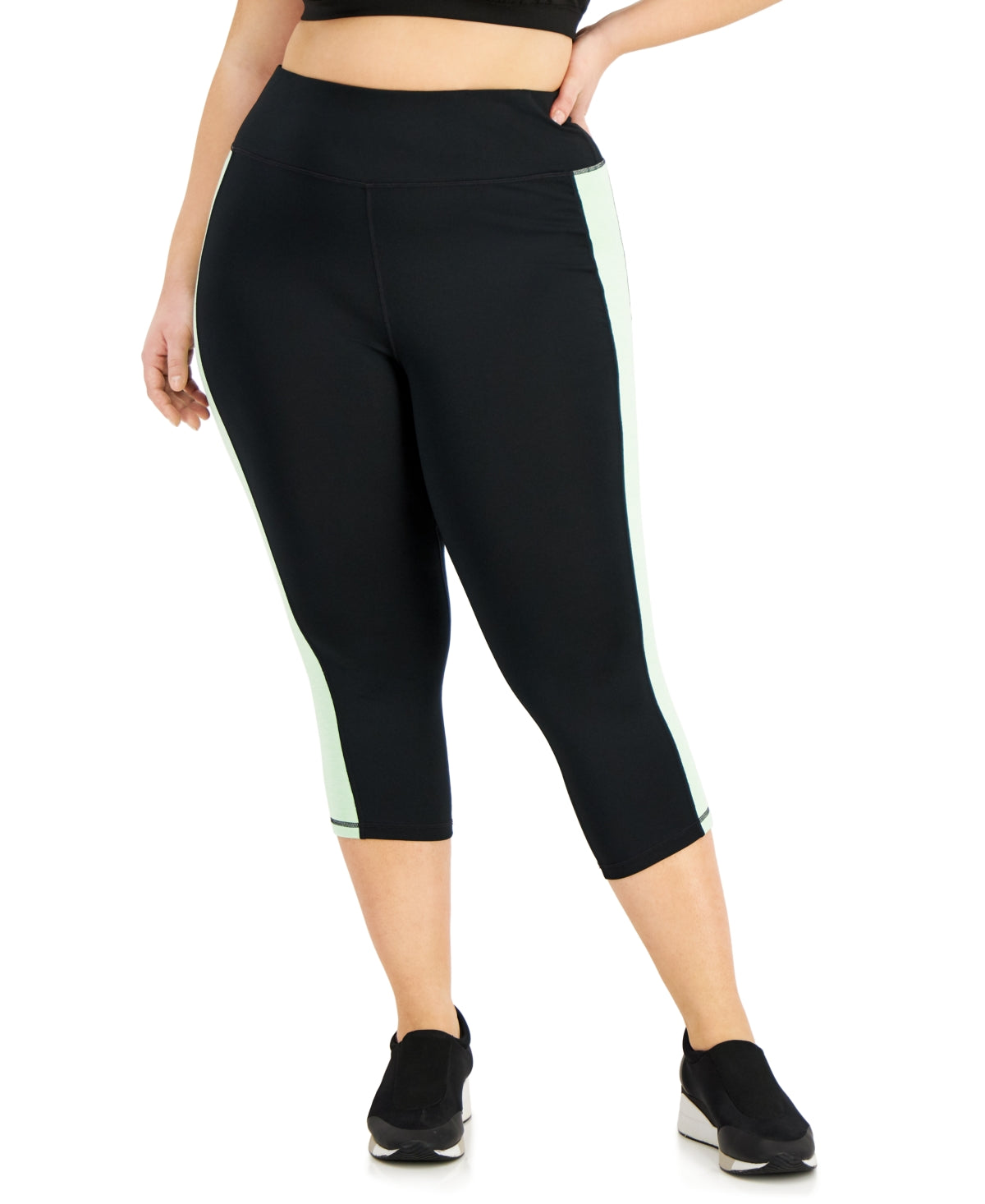 ID Ideology Women's Colorblocked Capri Leggings Green Size 1X