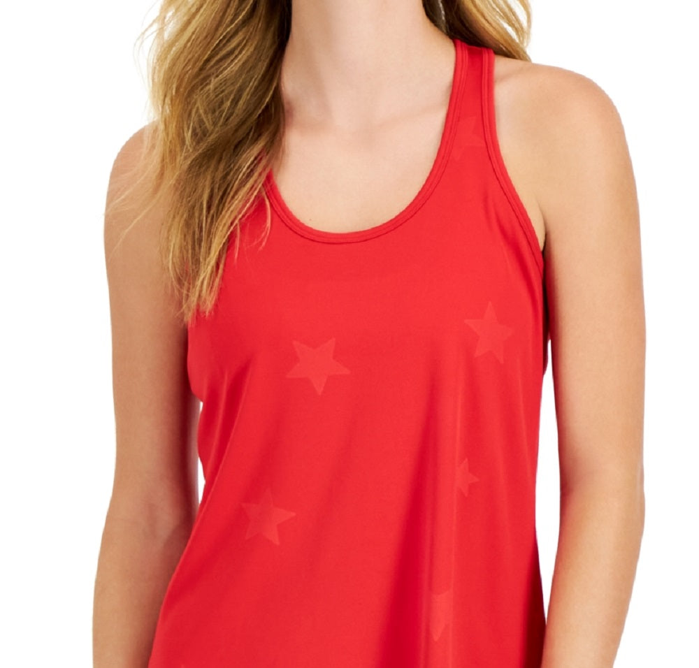 ID Ideology Women's Embossed Star Racerback Tank Red