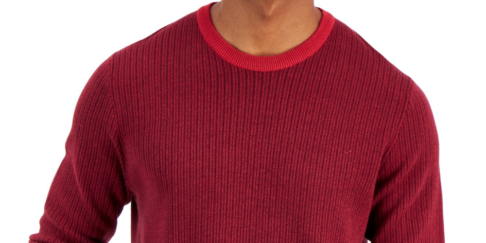 Club Room Men's Two Tone Crewneck Sweater Red Size XX-Large