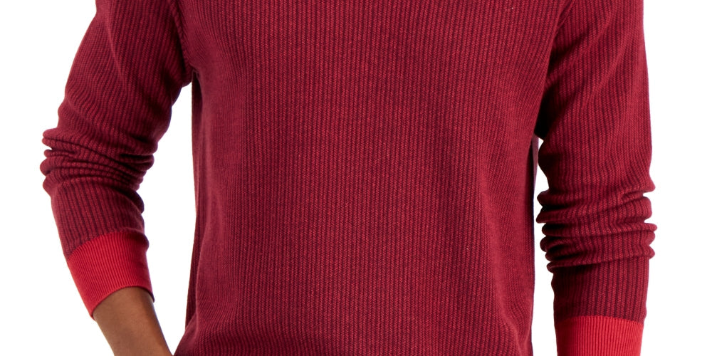 Club Room Men's Two Tone Crewneck Sweater Red Size XX-Large