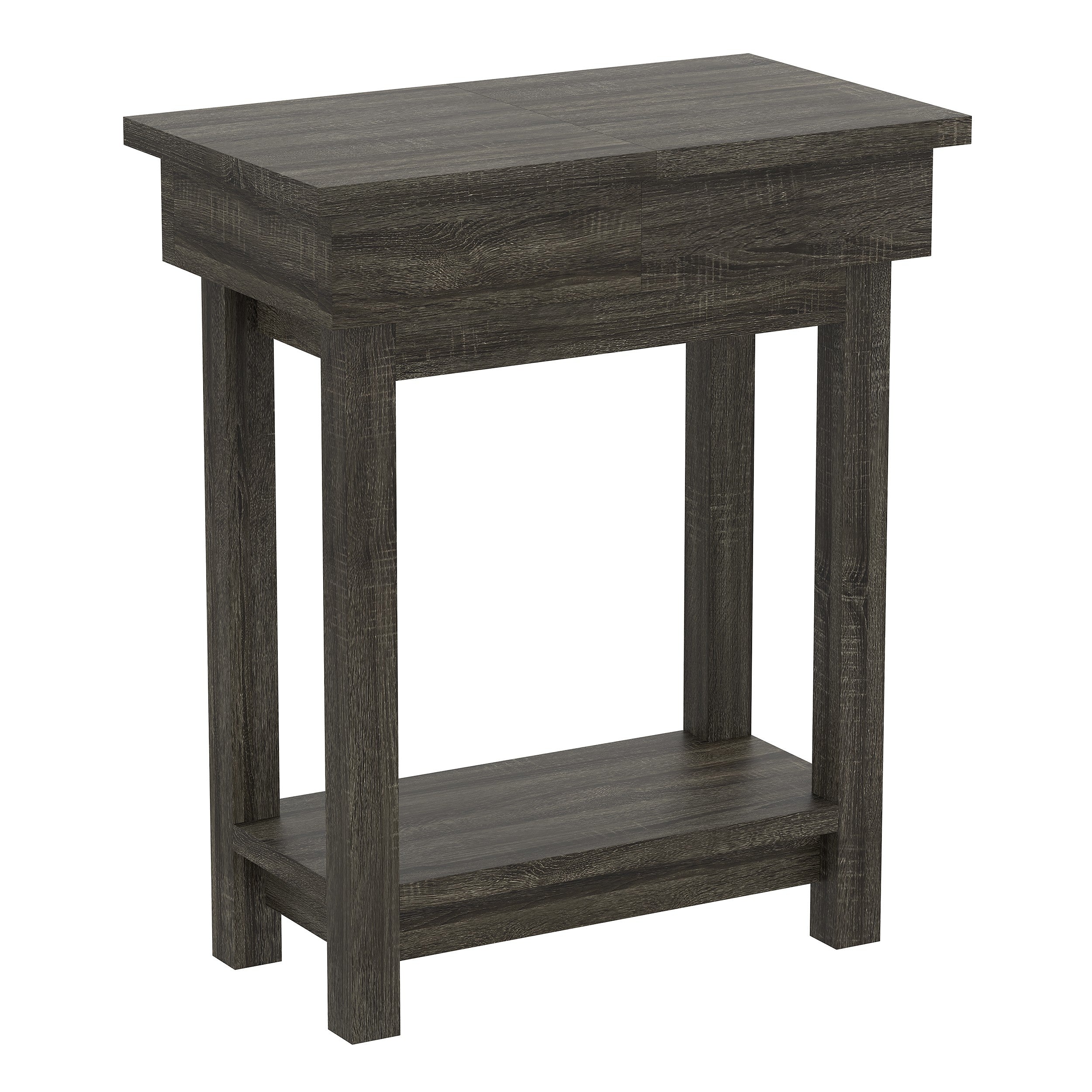 title:Safdie & Co. Accent Table 20L Dark Grey Open Top Drawer;color:Grey