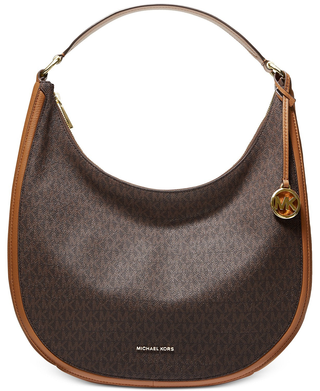 title:Michael Kors Women's Brown & Acorn Lydia Large Hobo Bag;color:Brown / Acorn