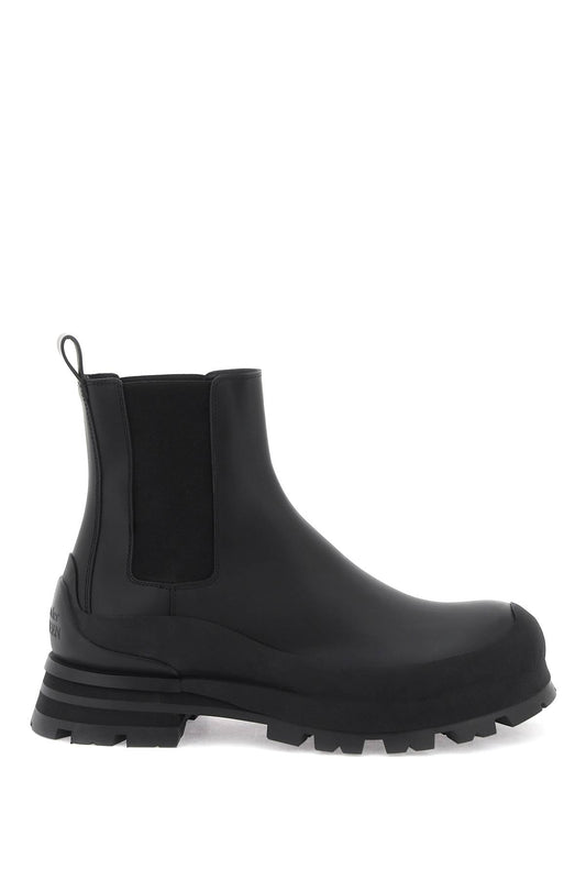 Alexander Mcqueen Leather Chelsea Ankle Boots