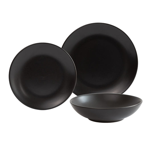 title:Safdie & Co. Dinnerset 12PC Stoneware Ebony;color:Multi