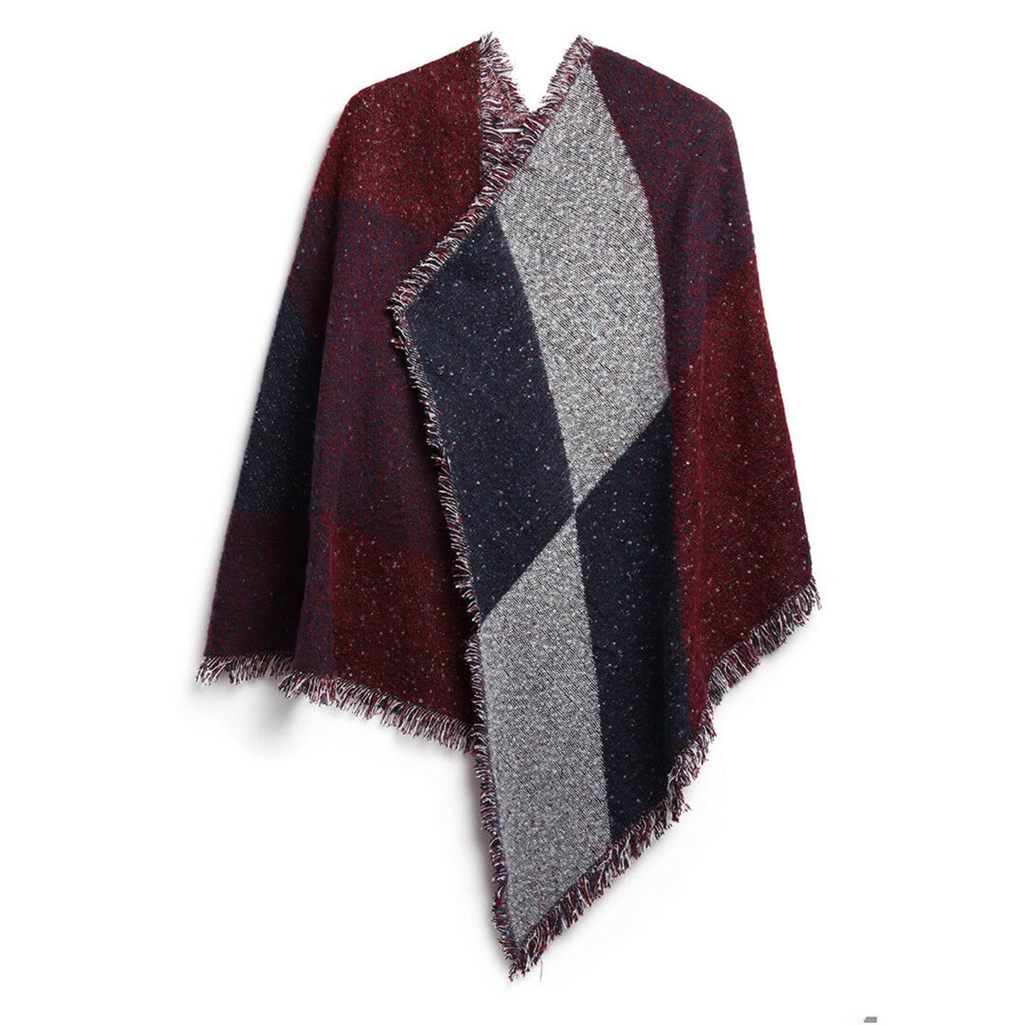 title:Women Winter Warm Scarf 74.8x25.6In Long Soft Knitted Shawl Extra Thick Plaid Blanket Wrap Cape;color:Red