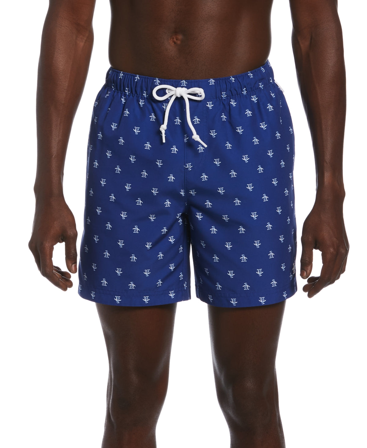 Original Penguin Men's Pete Print Swim Shorts Blue Size XX-Large