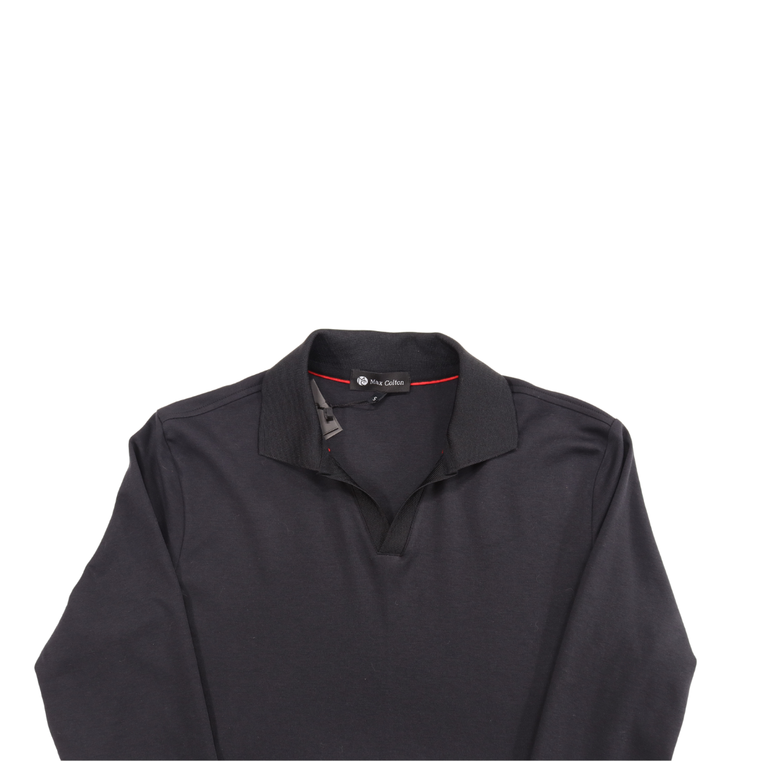 Max Colton Black Long Sleeve Knit Shirt