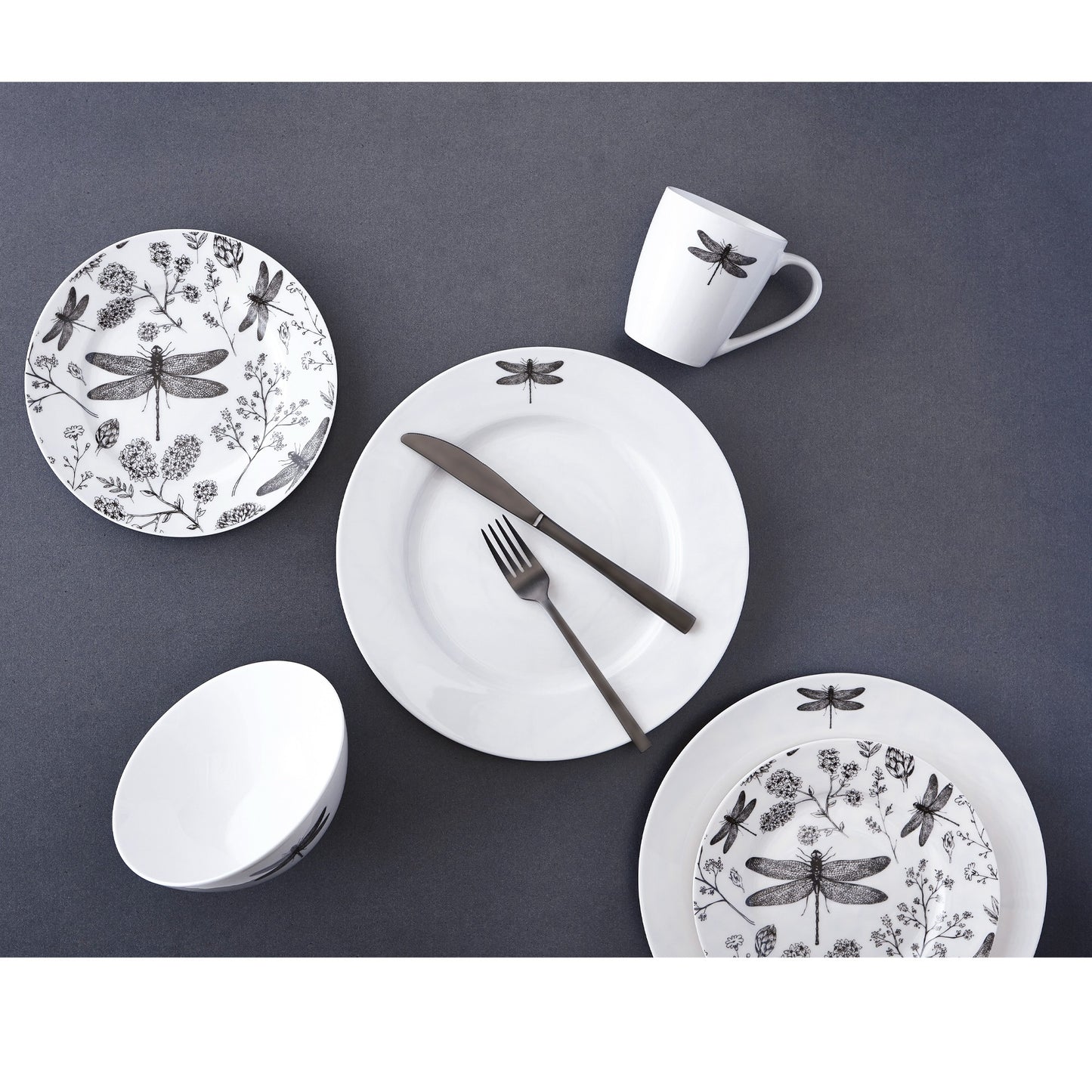 Safdie & Co. Dinnerset 16PC Dragonfly