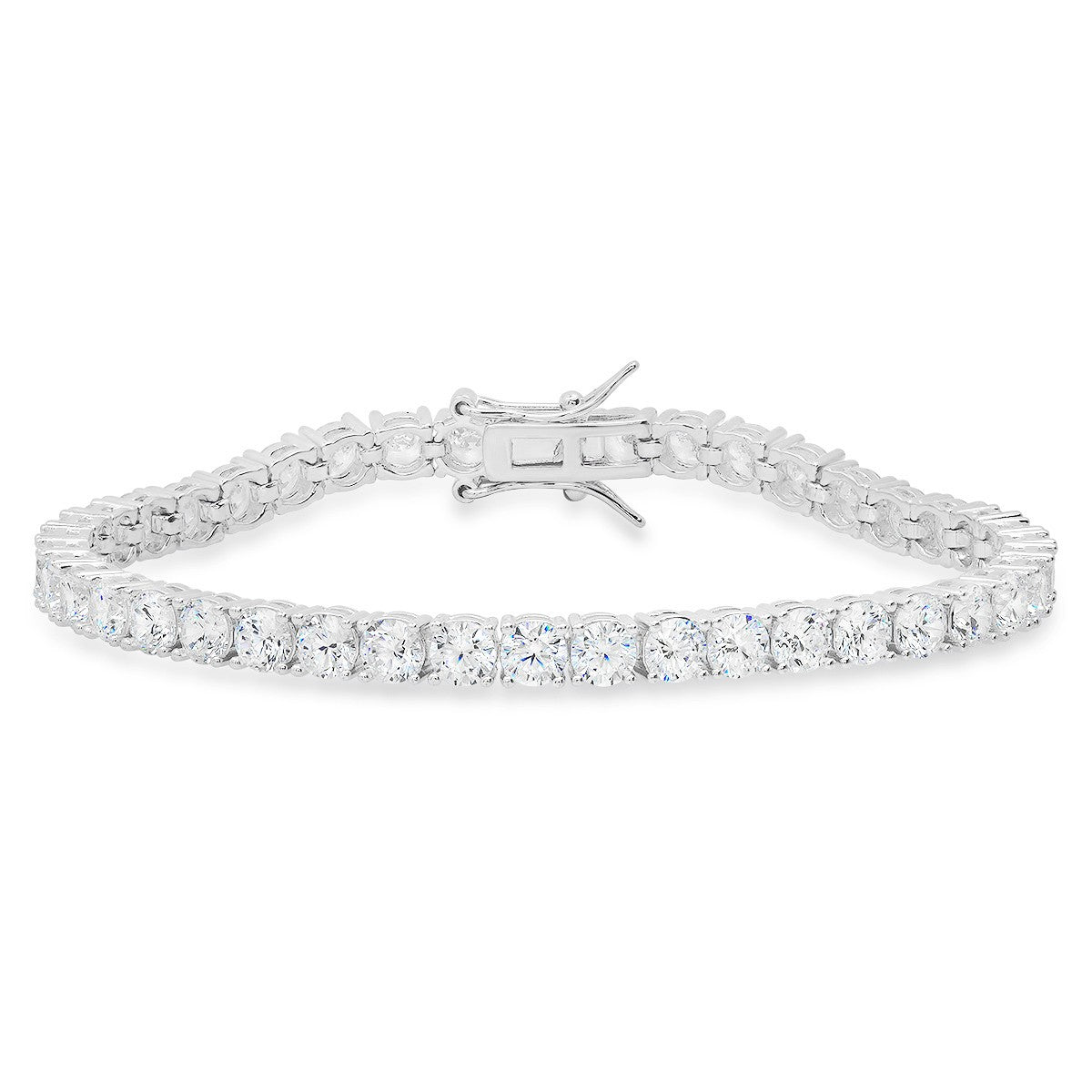 Sterling Silver 7.25" Round-cut CZ Tennis Bracelet - Ruumur