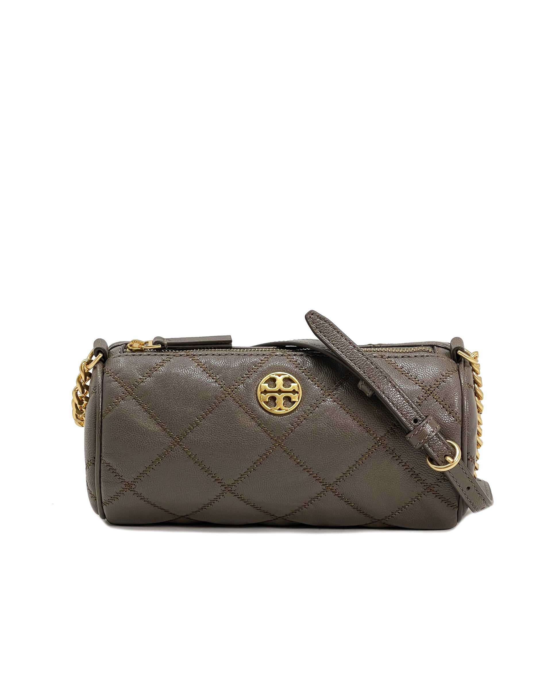 title:Tory Burch Volcanic Stone Willa Barrel Crossbody Bag;color:Volcanic Stone