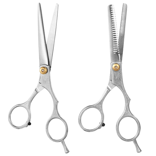 title:Professional Hair Cutting Scissors Set Hairdressing Salon Barber Shears Scissors w/ PU Leather Case;color:not applicable