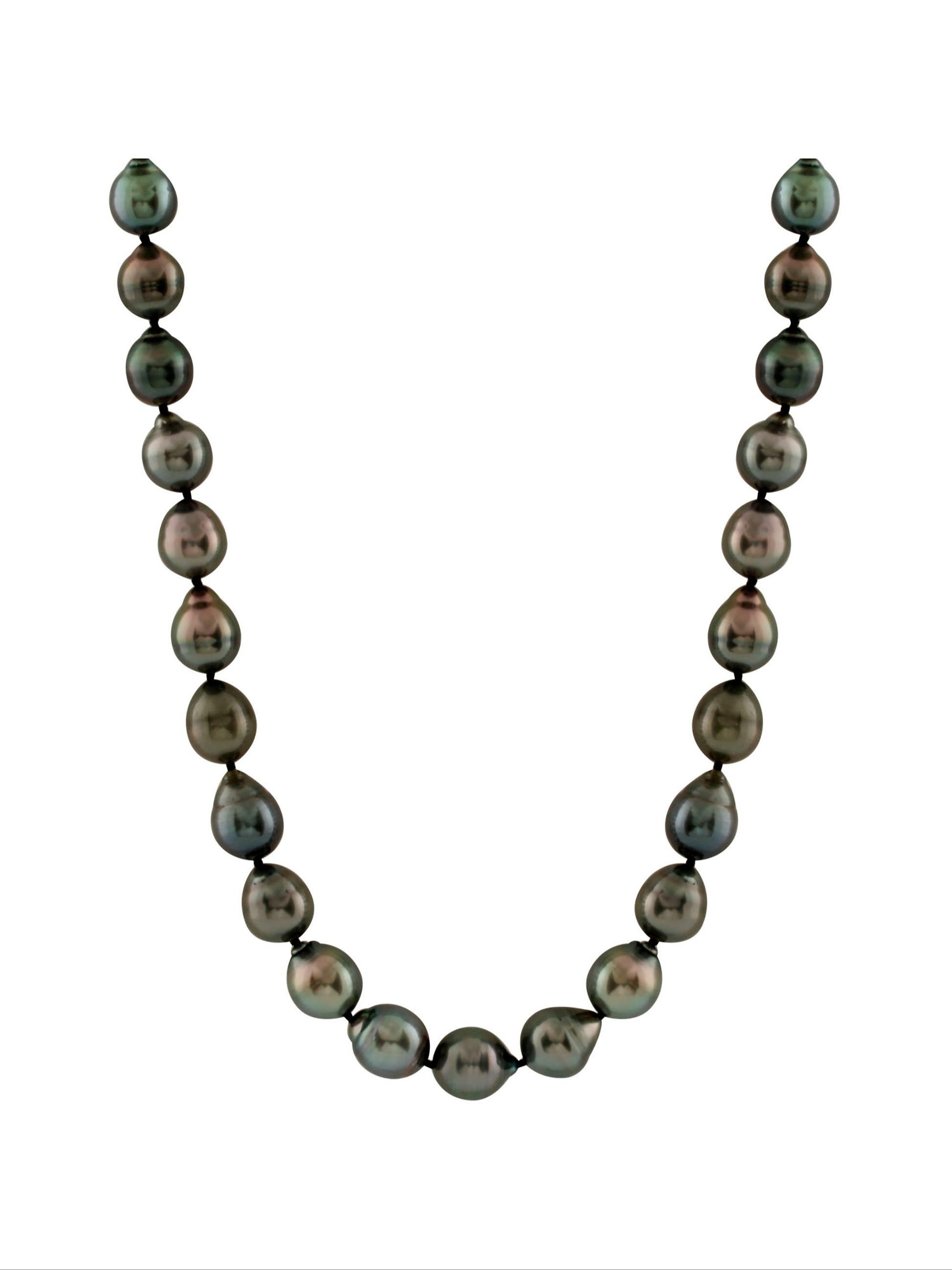 title:Splendid Pearls Baroque Tahitian Necklace;color:Black