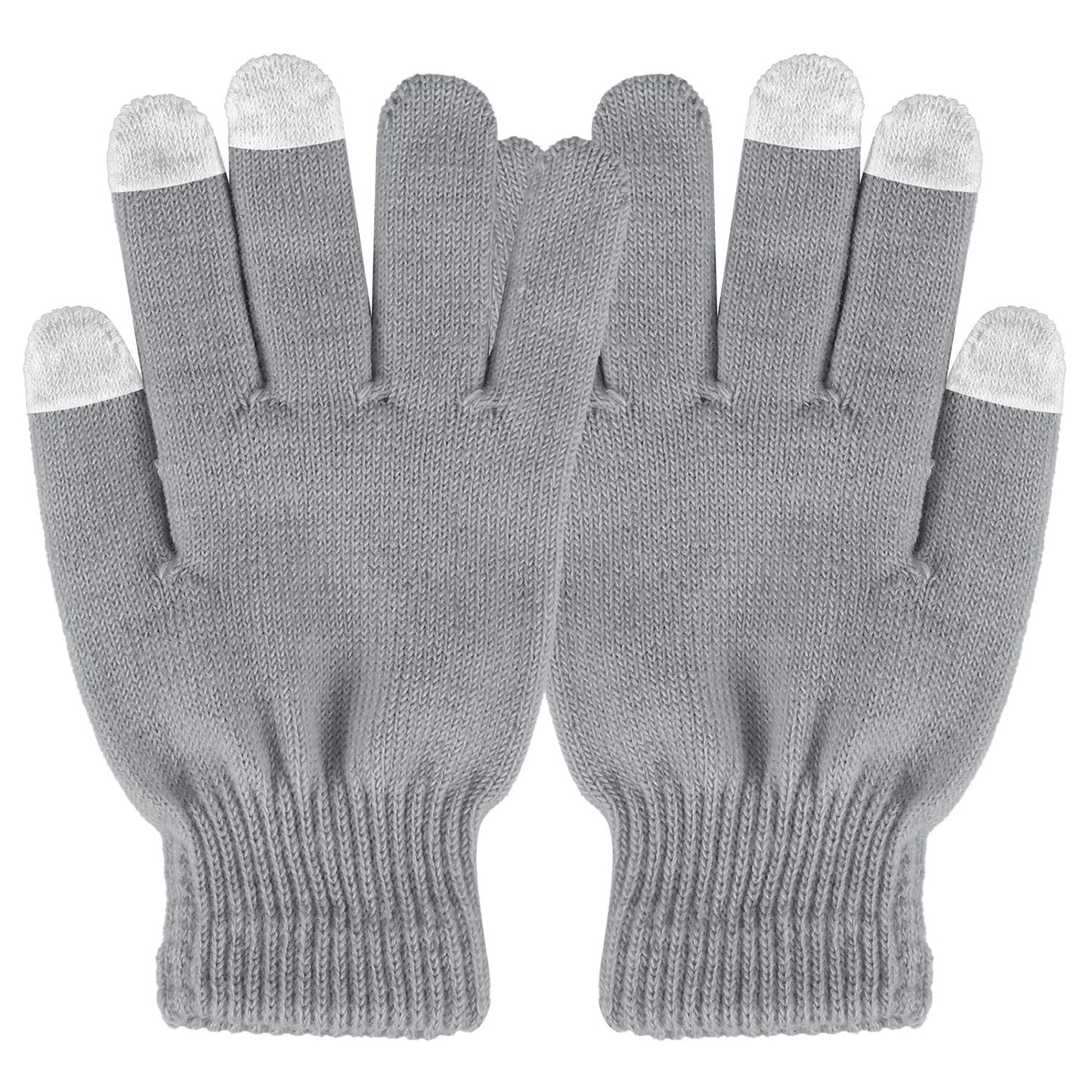 title:Unisex Winter Knit Gloves Touchscreen Outdoor Windproof Cycling Skiing Warm Gloves;color:Gray