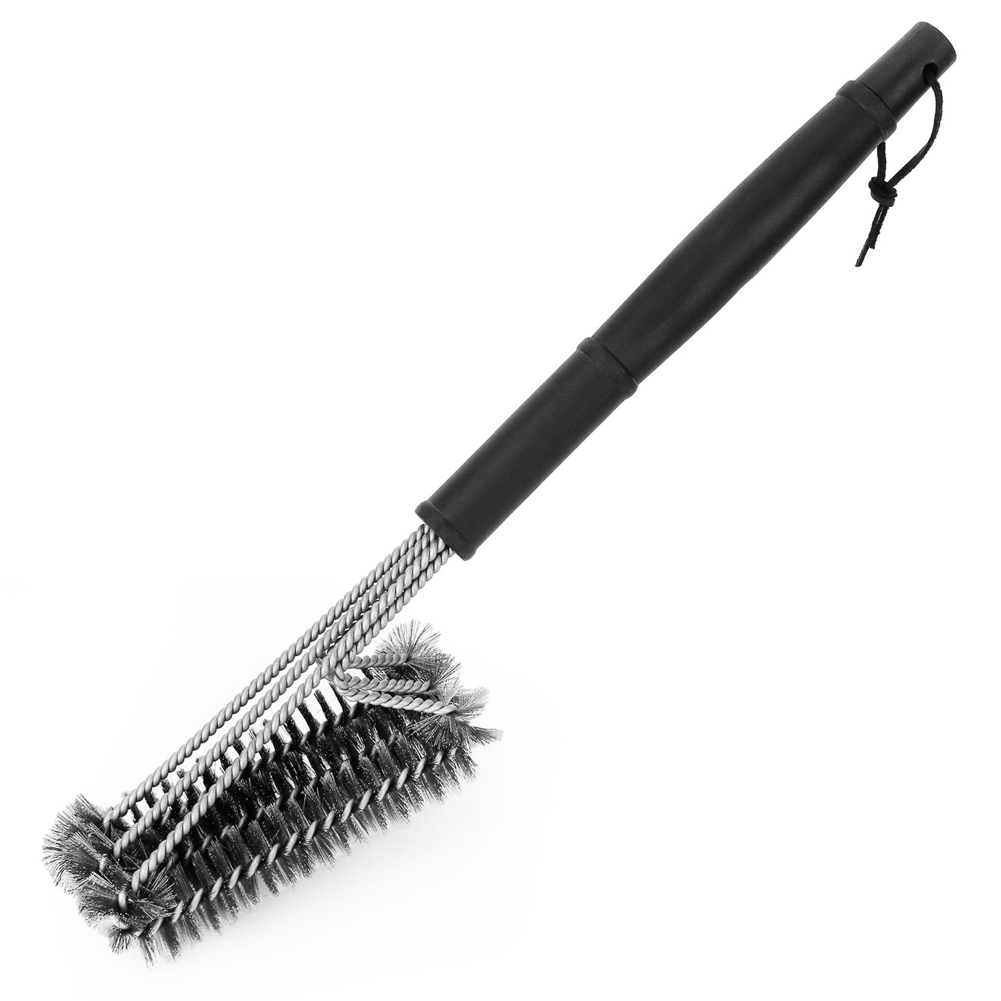 title:BBQ Grill Cleaning Brush Stainless Steel Barbecue Cleaner w/ 18in Suitable Handle Stiff Wire Bristles for Grill Cooking Grates;color:Black