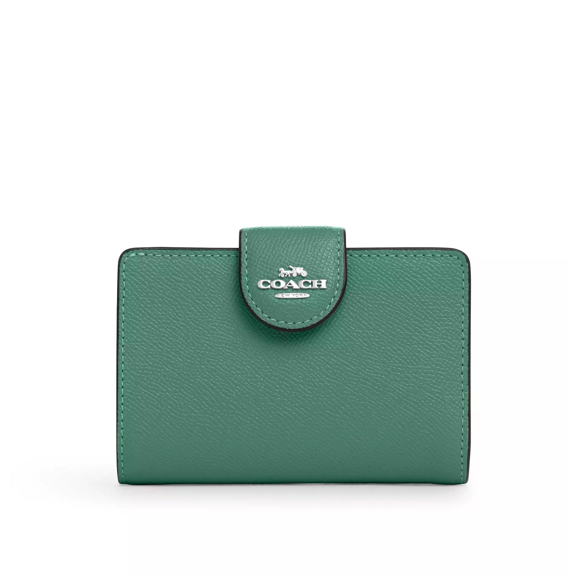 title:Coach Women's Medium Corner Zip Wallet;color:Bright Green