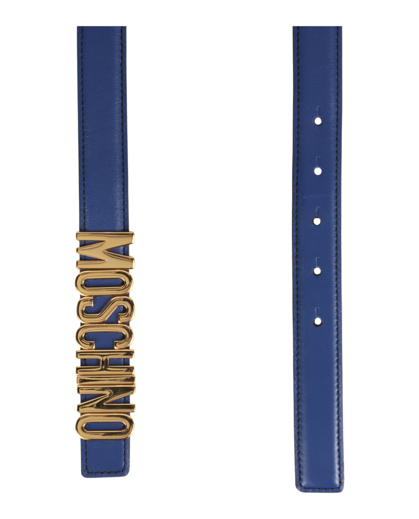 title:Leather Logo Belt;color:Blue