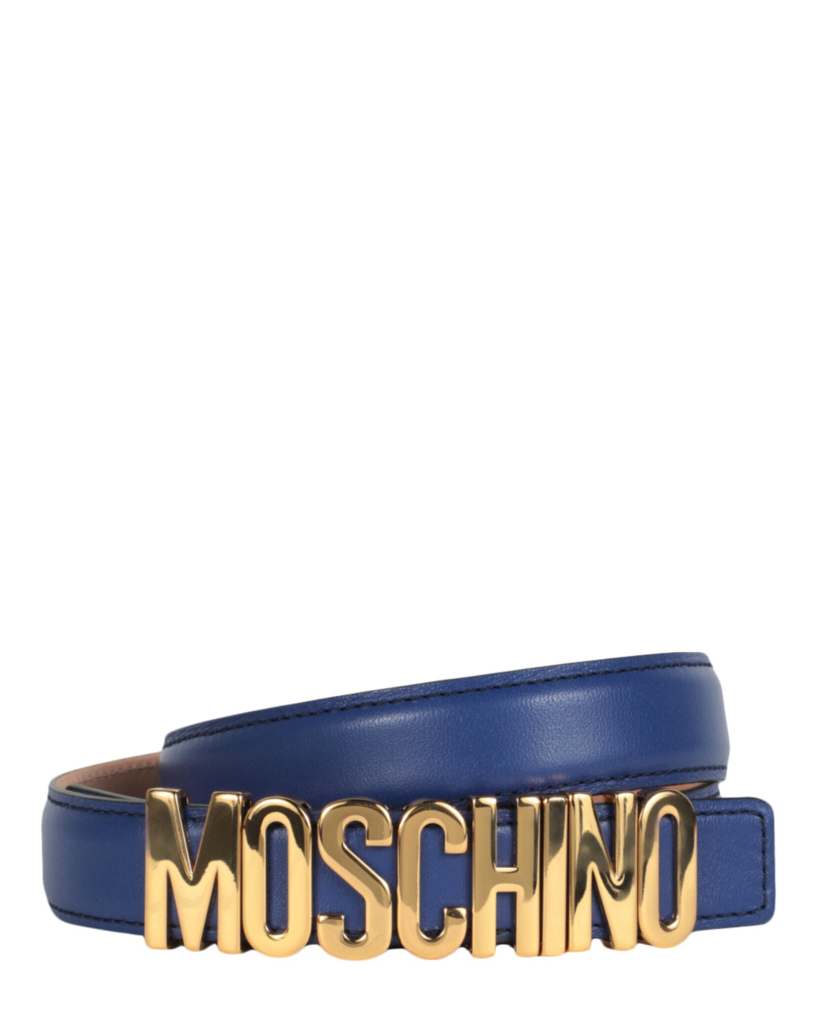 title:Leather Logo Belt;color:Blue