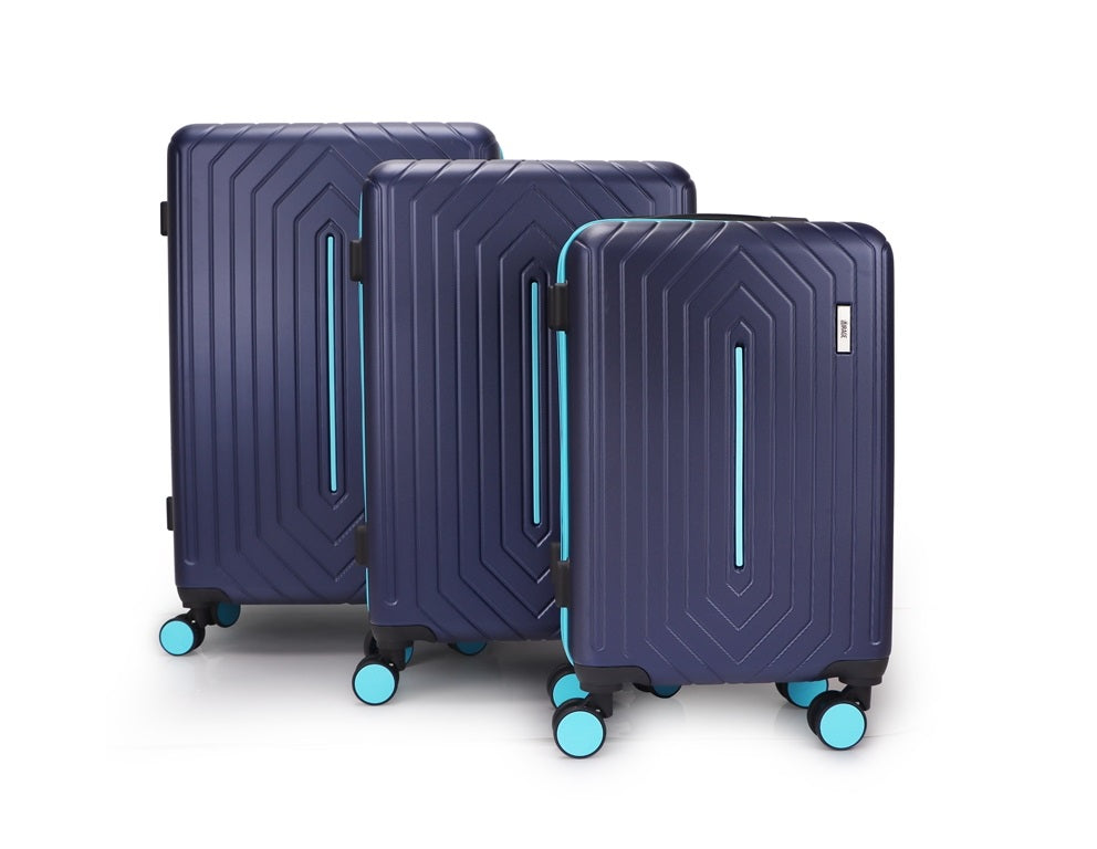 Mona ABS Hard shell Lightweight 360 Dual Spinning Wheels Combo Lock 28" 24", 20" 3 Piece Luggage Set