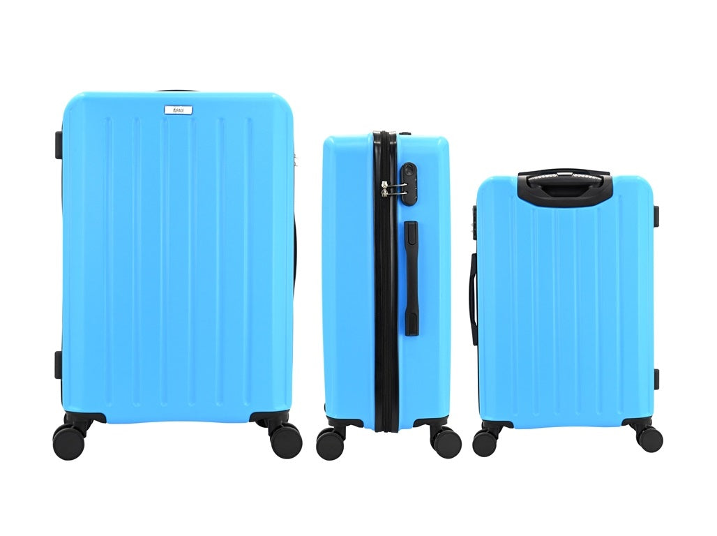 Noble ABS Hard shell Lightweight 360 Dual Spinning Wheels Combo Lock 28" 24", 20" 3 Piece Luggage Set