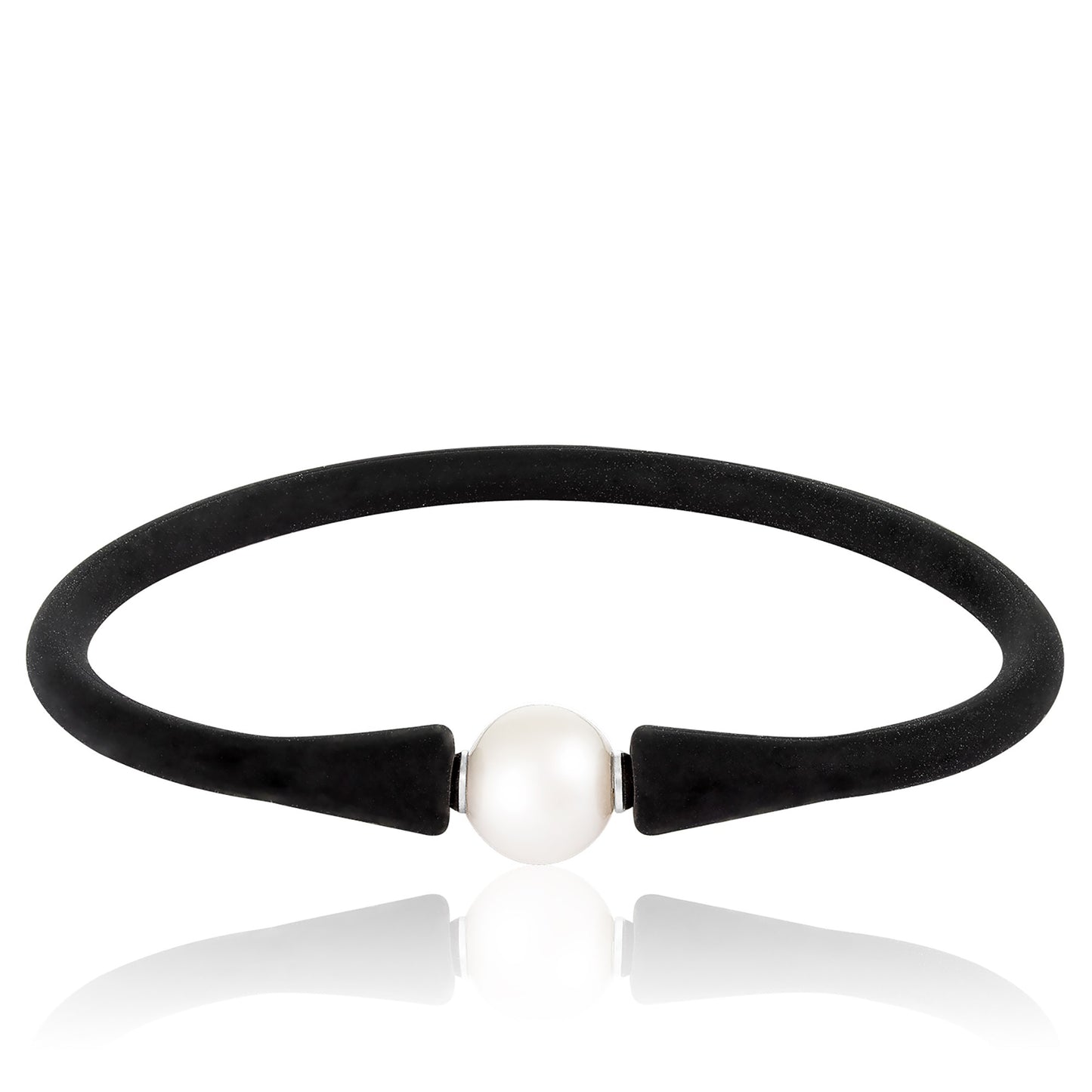 title:Splendid Pearls Freshwater Pearl Silicone Bracelet;color:White