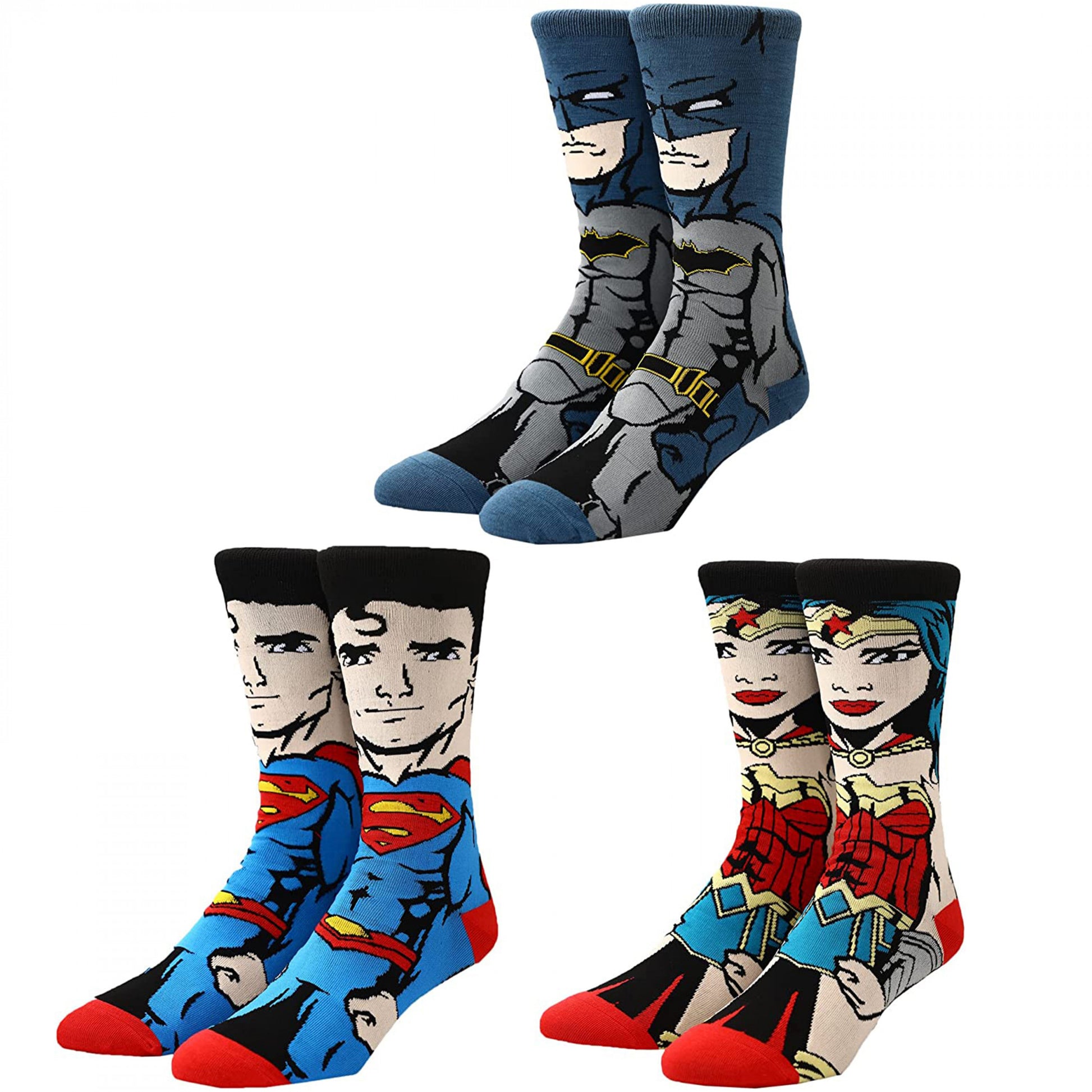 title:DC Comics Justice League 3-Pair Pack of Crew Socks;color:Multi-Color