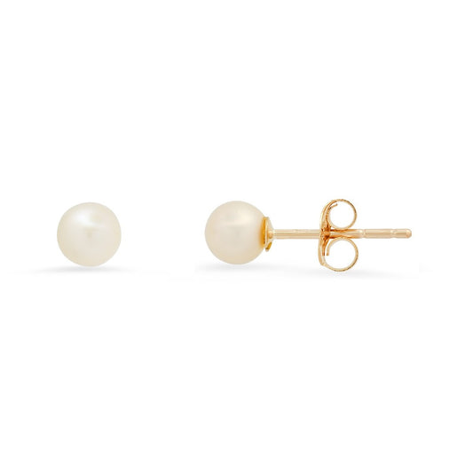 title:10k Yellow Gold Genuine Freshwater Pearl Pearl Stud Earrings;color:not applicable