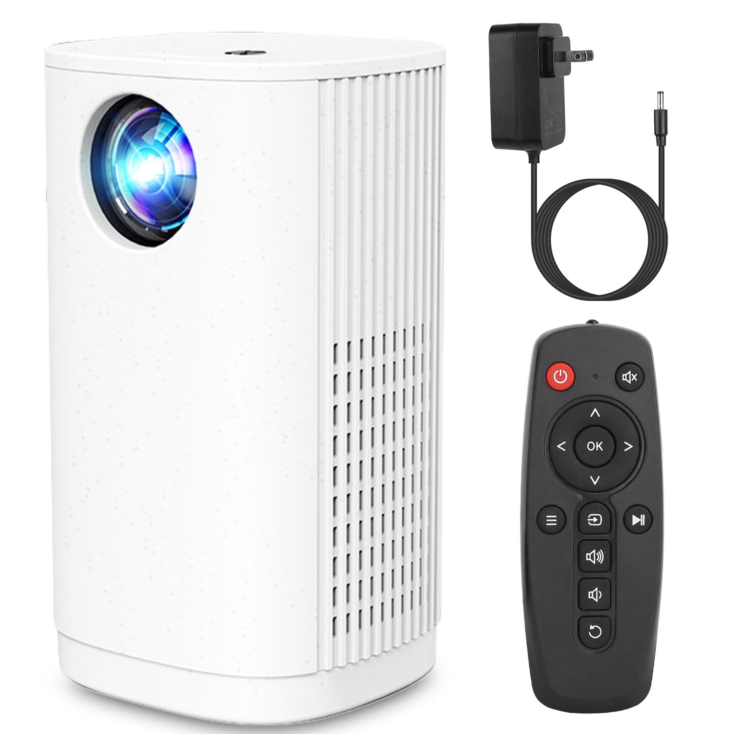 title:Fresh Fab Finds WiFi Mini Projector Portable 1080P Projector Phone Projector Home Movie Projector Compatible with IOS Android iPads U Disk;color:White