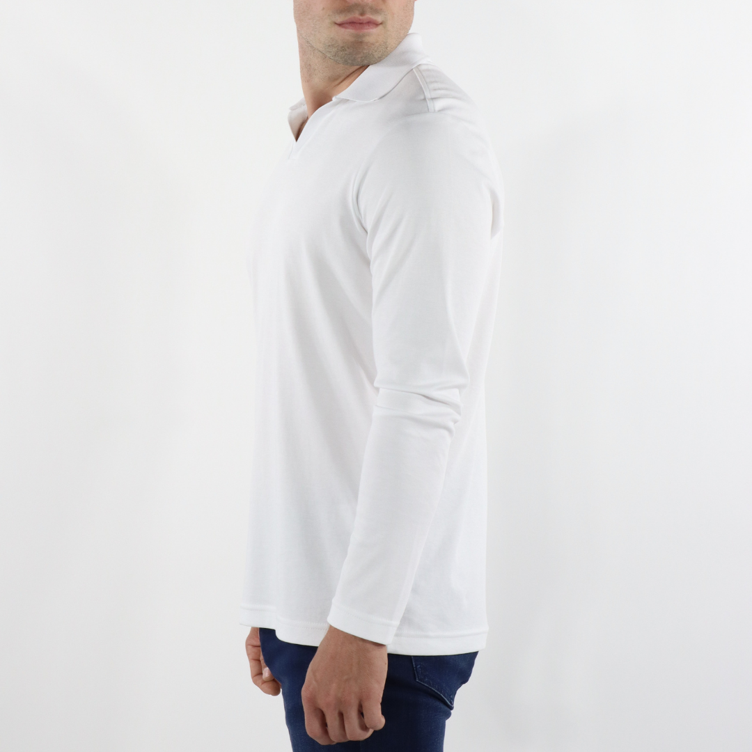 Max Colton White Long Sleeve Collar Shirt