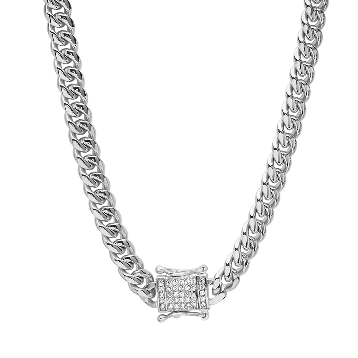 SteelTime XL Miami Cuban Link Deluxe Iced Out Lock Necklace