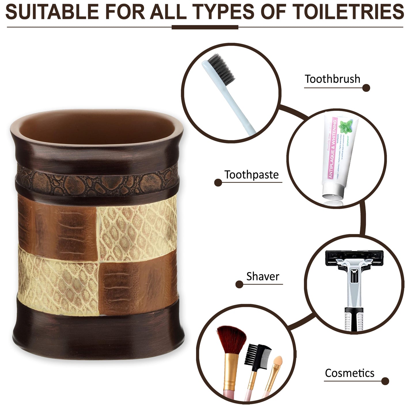 Zahari Home Stylish Tumbler Modern Classic Luxury Decor Animal Print Western Design Bathroom Cup