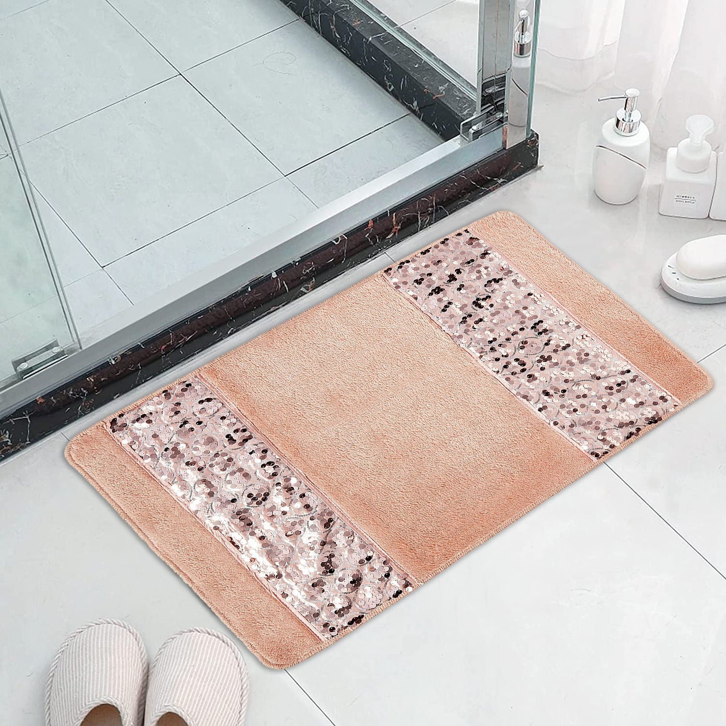 Zahari Home Bathroom Rug Classic Luxury Bath Rug Contemporary Decor Beautiful Shower Mat Unique Design Stylish Bathroom Rug Bath Shower Tub Decor Western Country