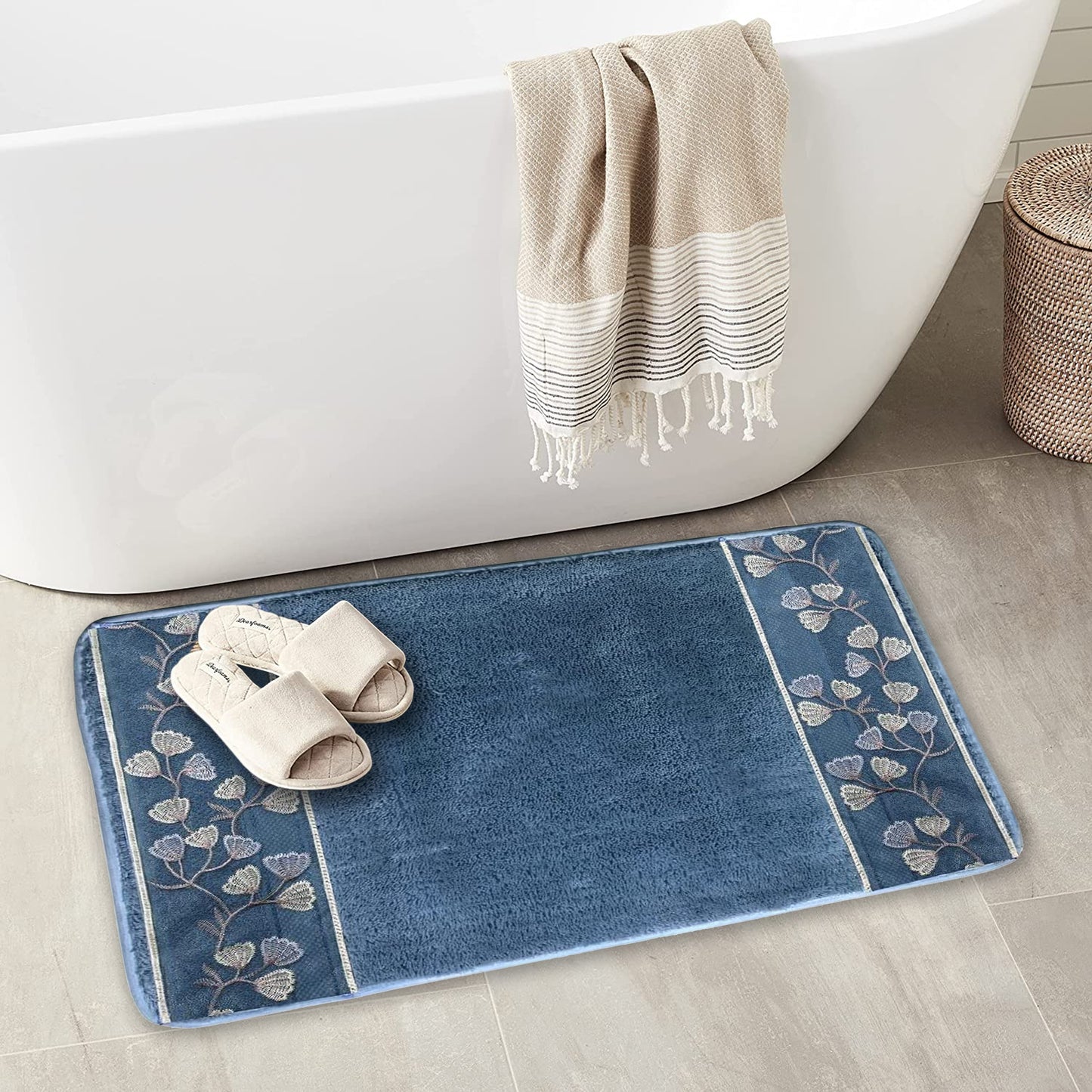 Zahari Home Bathroom Rug Classic Luxury Bath Rug Contemporary Decor Beautiful Shower Mat Unique Design Stylish Bathroom Rug Bath Shower Tub Decor Western Country