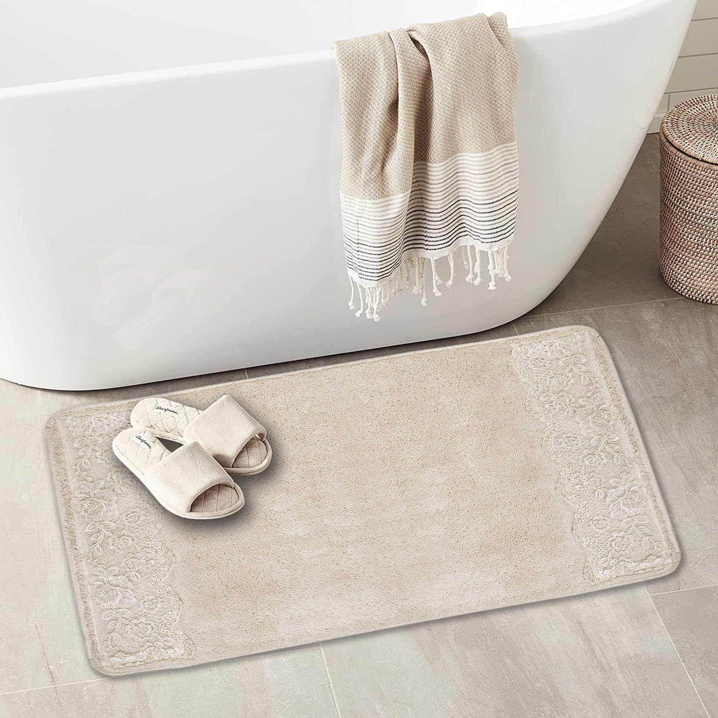 Zahari Home Bathroom Rug Classic Luxury Bath Rug Contemporary Decor Beautiful Shower Mat Unique Design Stylish Bathroom Rug Bath Shower Tub Decor Western Country