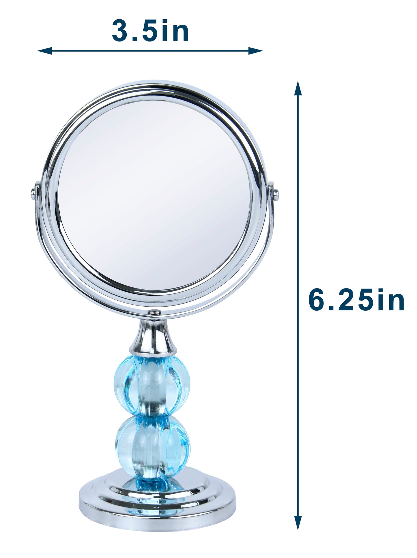 Large Magnifying Makeup Mirror Double Sided with Stand, Desk Mirror Vanity Mirror Cosmetic Mirror Countertop Mirror 1X/5X Magnification 360 degree swirl, Large 8.50 inch Mirror