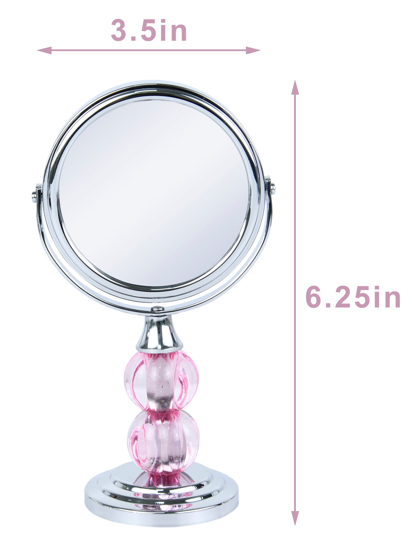 Large Magnifying Makeup Mirror Double Sided with Stand, Desk Mirror Vanity Mirror Cosmetic Mirror Countertop Mirror 1X/5X Magnification 360 degree swirl, Large 8.50 inch Mirror