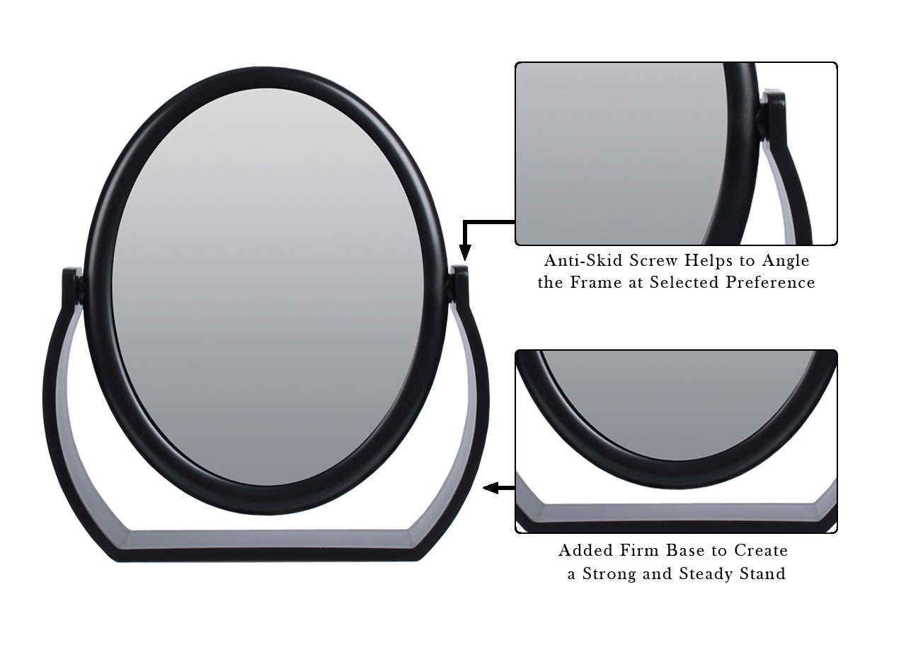 Large Magnifying Makeup Mirror Double Sided with Stand, Desk Mirror Vanity Mirror Cosmetic Mirror Countertop Mirror 1X/5X Magnification 360 degree swirl, Large 8.50 inch Mirror