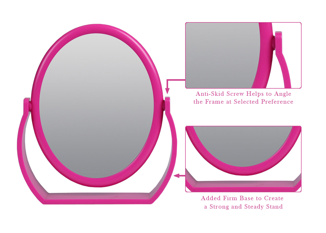 Large Magnifying Makeup Mirror Double Sided with Stand, Desk Mirror Vanity Mirror Cosmetic Mirror Countertop Mirror 1X/5X Magnification 360 degree swirl, Large 8.50 inch Mirror