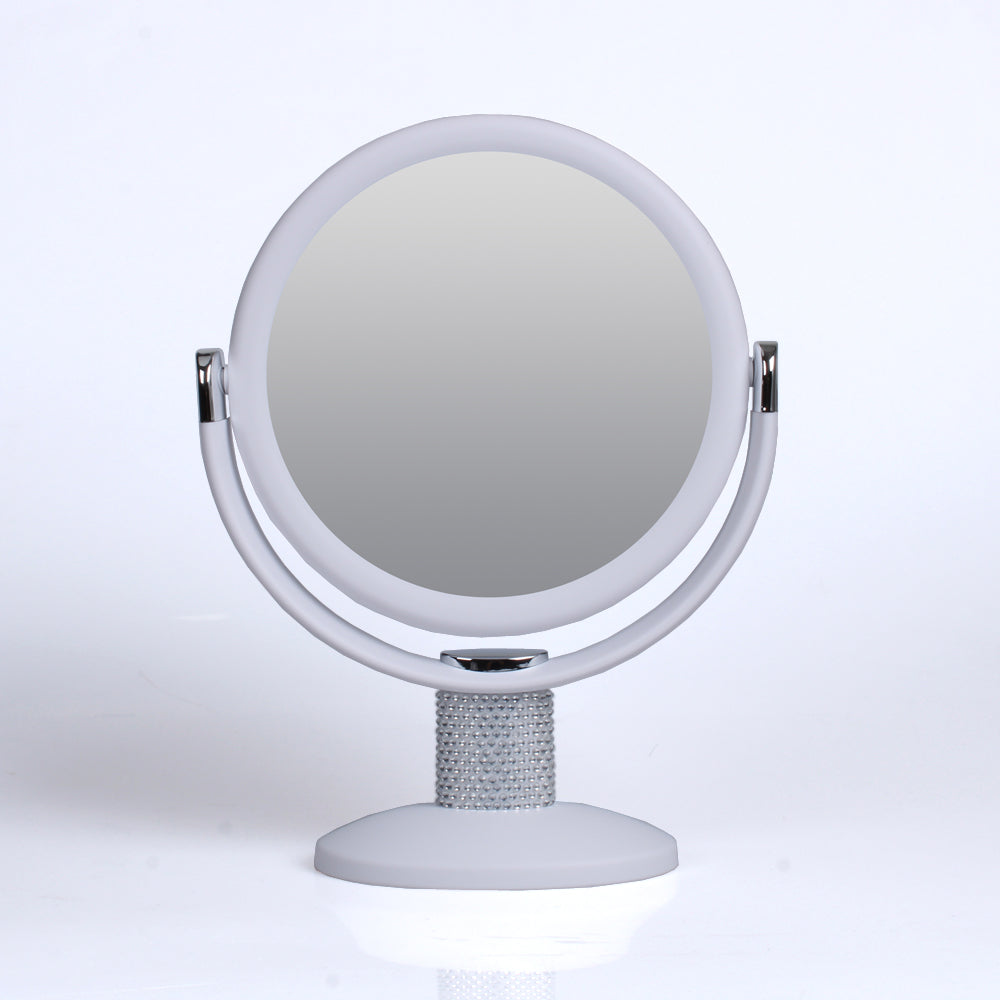 Large Magnifying Makeup Mirror Double Sided with Stand, Desk Mirror Vanity Mirror Cosmetic Mirror Countertop Mirror 1X/5X Magnification 360 degree swirl, Large 8.50 inch Mirror