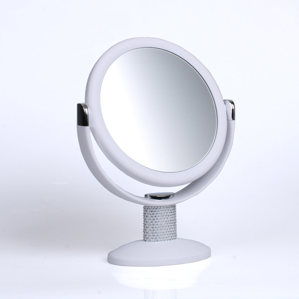 Large Magnifying Makeup Mirror Double Sided with Stand, Desk Mirror Vanity Mirror Cosmetic Mirror Countertop Mirror 1X/5X Magnification 360 degree swirl, Large 8.50 inch Mirror