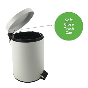 Zahari Home Step Can 5 Liter Soft Close Wastebasket for Bed Bath And Living Room