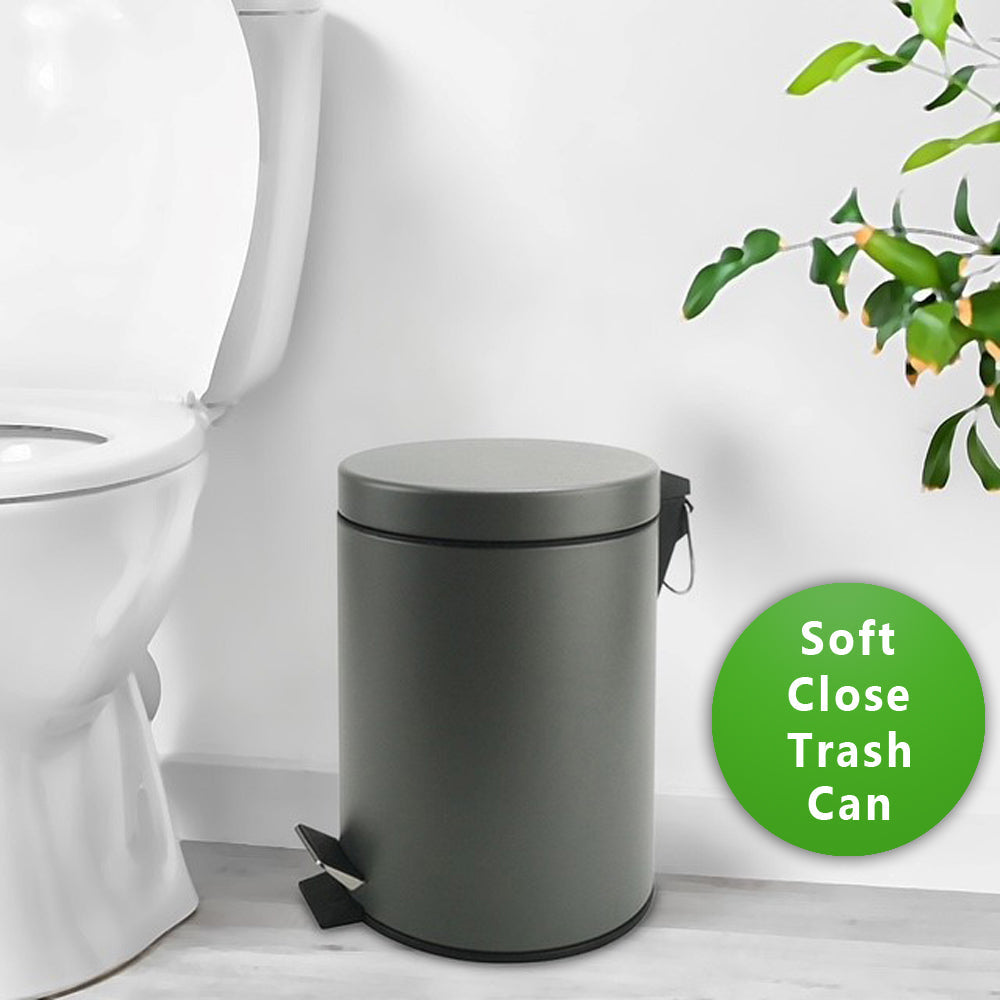 Zahari Home Step Can 5 Liter Soft Close Wastebasket for Bed Bath And Living Room