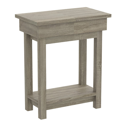 title:Safdie & Co. Accent Table 20L Dark Taupe Open Top Drawer;color:Taupe