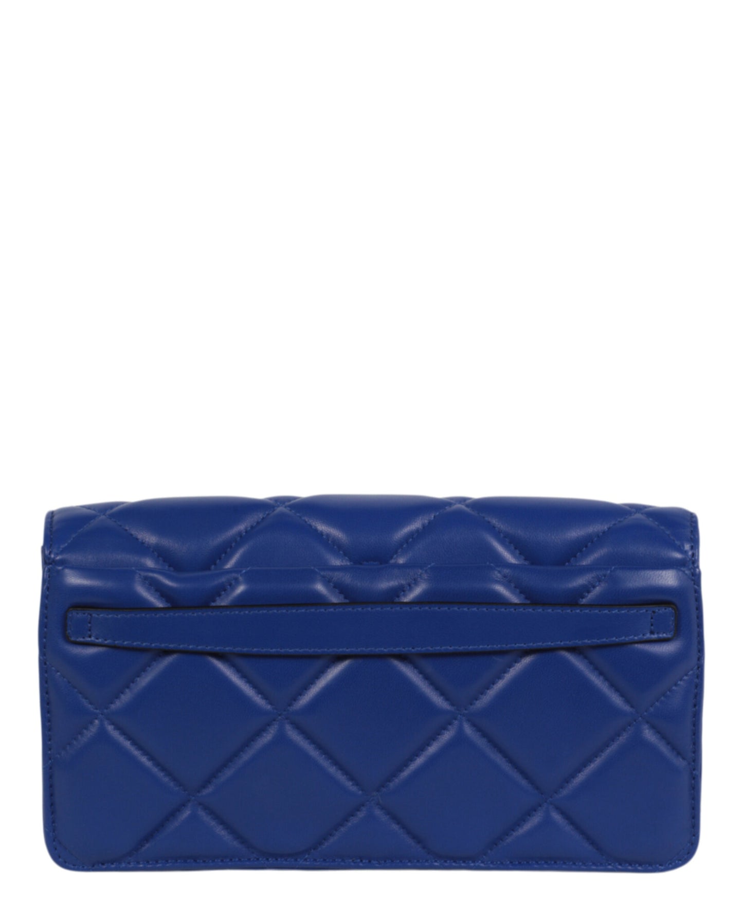 title:Moschino Heart Studs Quilted Shoulder Bag;color:Blue Rectangle