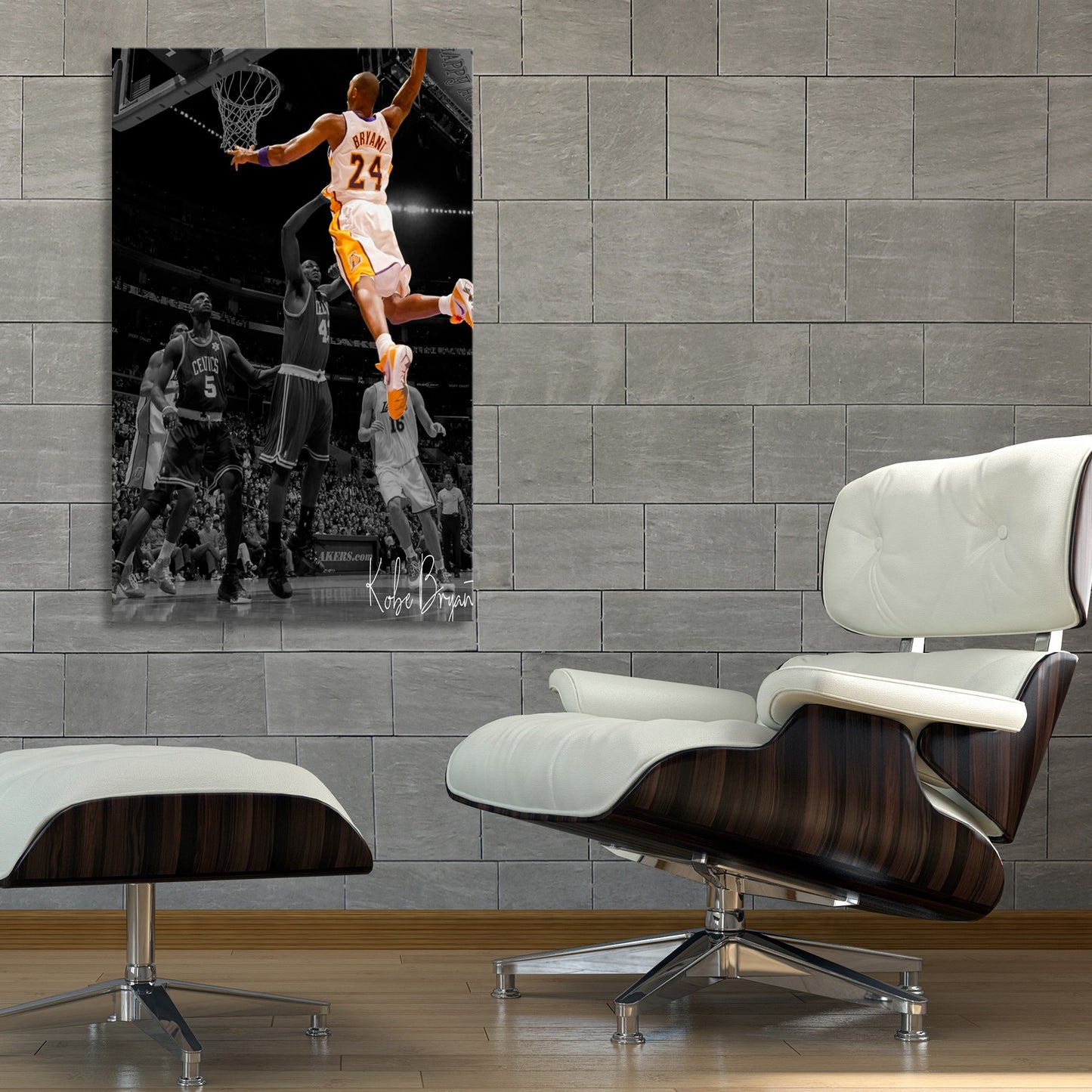 Kobe Bryant Basketball Fine Art Stretched Canvas