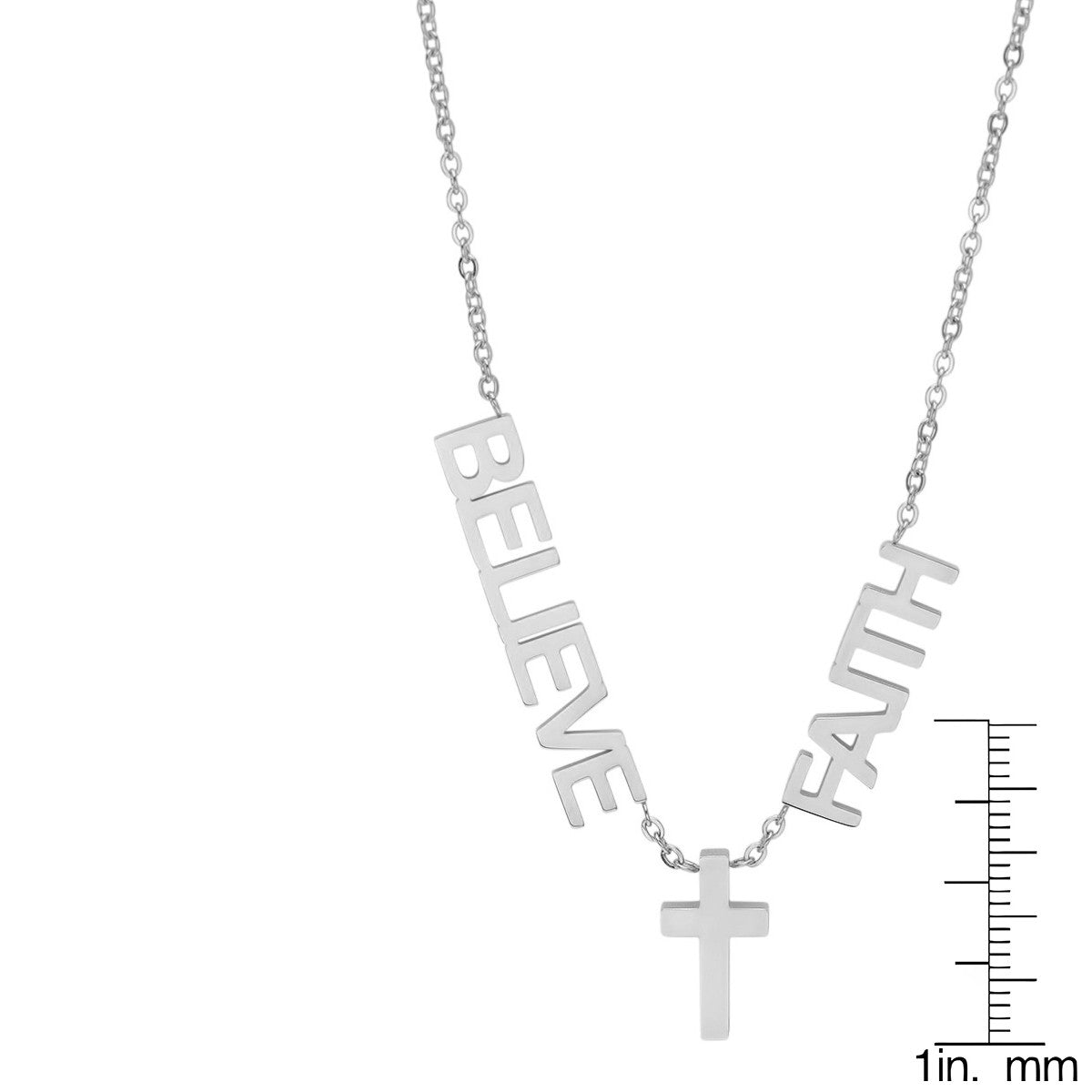 Faith, Believe & Cross Necklace