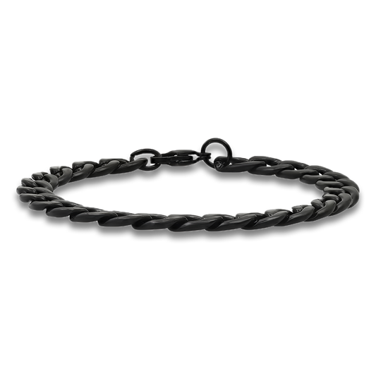 SteelTime Black Ion Plated Cuban Link Bracelet