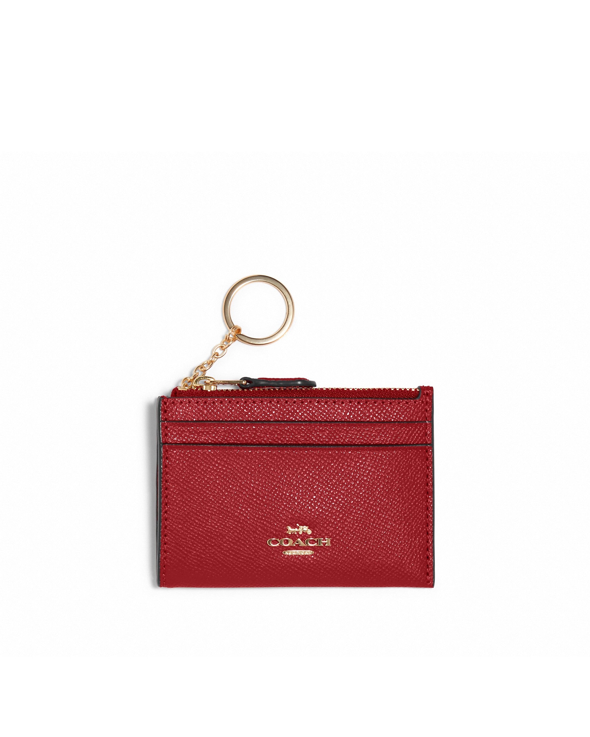 title:Coach Women's Red Mini Skinny Id Case;color:Red