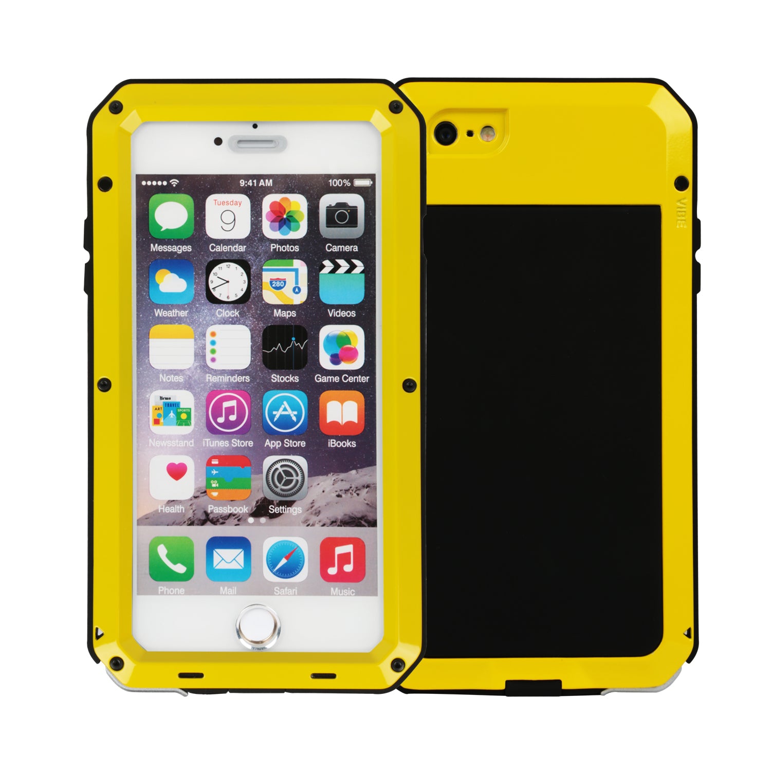 title:Rugged Shock-Resistant Hybrid Full Cover Case For iPhone 6 Plus;color:Yellow