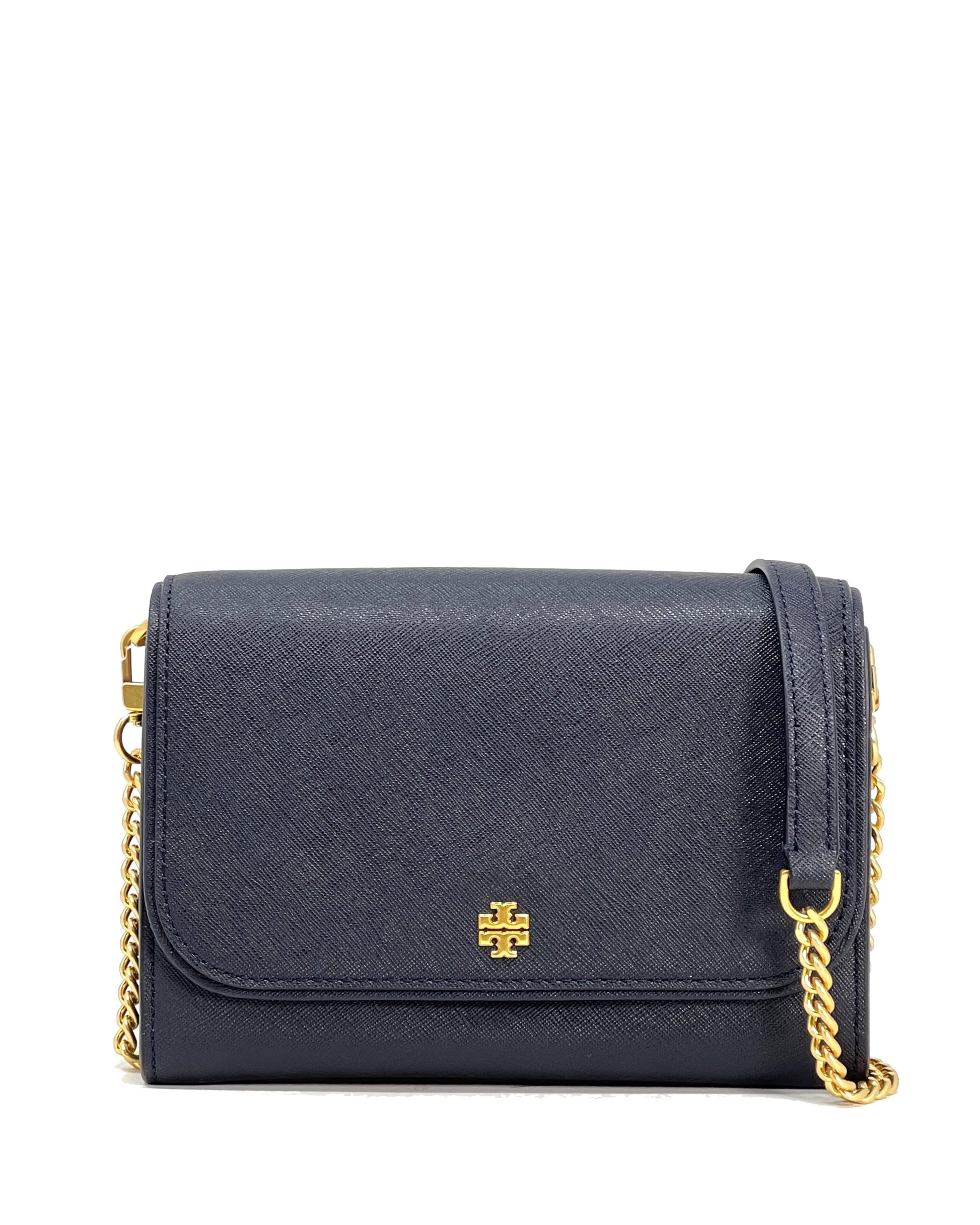 title:Tory Burch Tory Navy Emerson Chain Wallet;color:Tory Navy